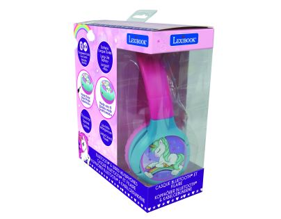 Lexibook 2v1 bluetooth skládací sluchátka Jednorožec s limitem hlasitosti