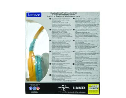 Lexibook 2v1 bluetooth skládací sluchátka Mimoni s limitem hlasitosti