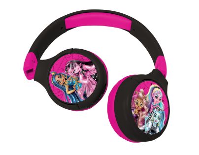 Lexibook 2v1 bluetooth skládací sluchátka Monster High s limitem hlasitosti
