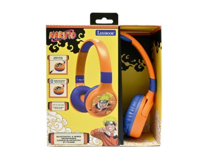 Lexibook 2v1 bluetooth skládací sluchátka Naruto s limitem hlasitosti