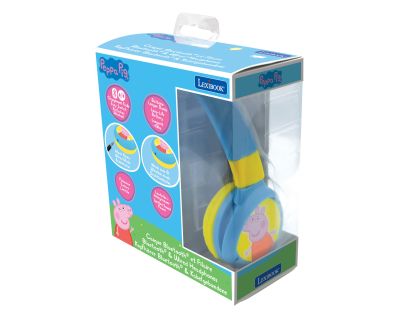 Lexibook 2v1 bluetooth skládací sluchátka Prasátko Peppa s limitem hlasitosti