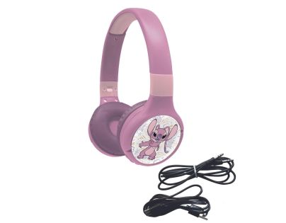 Lexibook 2v1 bluetooth skládací sluchátka Stitch Angel s limitem hlasitosti