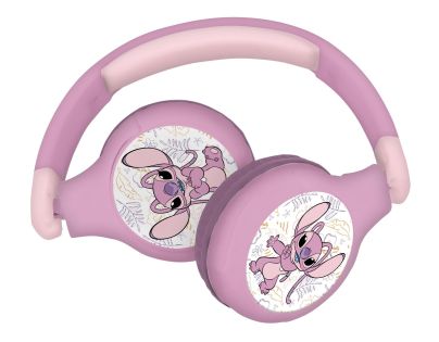 Lexibook 2v1 bluetooth skládací sluchátka Stitch Angel s limitem hlasitosti