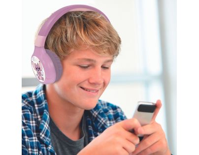 Lexibook 2v1 bluetooth skládací sluchátka Stitch Angel s limitem hlasitosti