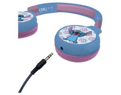 Lexibook 2v1 bluetooth skládací sluchátka Stitch s limitem hlasitosti