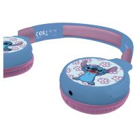 Lexibook 2v1 bluetooth skládací sluchátka Stitch s limitem hlasitosti 4