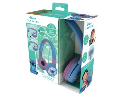 Lexibook 2v1 bluetooth skládací sluchátka Stitch s limitem hlasitosti