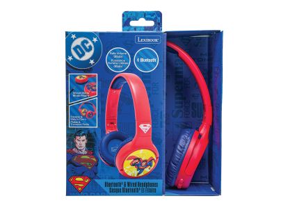 Lexibook 2v1 bluetooth skládací sluchátka Superman s limitem hlasitosti