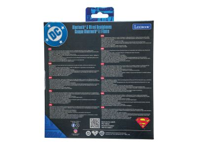 Lexibook 2v1 bluetooth skládací sluchátka Superman s limitem hlasitosti