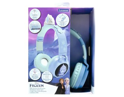 Lexibook 3D bezdrátová sluchátka Frozen se světelnými efekty a limitem hlasitosti