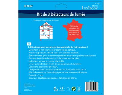 Lexibook Detektor kouře s bateriemi 3x