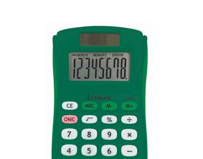Lexibook 8místná kapesní kalkulačka s gumovým povrchem zelená