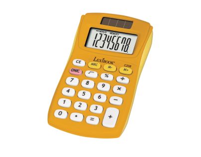 Lexibook 8místná kapesní kalkulačka s gumovým povrchem žlutá