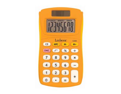 Lexibook 8místná kapesní kalkulačka s gumovým povrchem žlutá