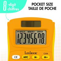 Lexibook 8místná kapesní kalkulačka s gumovým povrchem žlutá 5