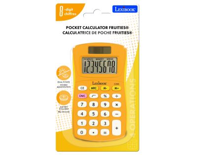 Lexibook 8místná kapesní kalkulačka s gumovým povrchem žlutá
