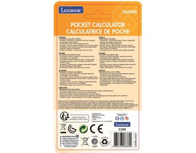 Lexibook 8místná kapesní kalkulačka s gumovým povrchem žlutá