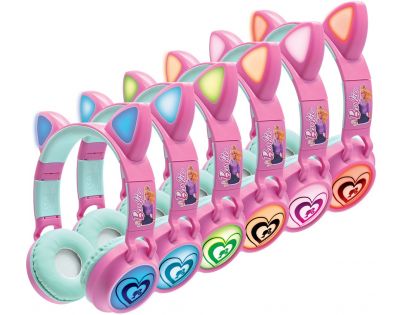 Lexibook Bezdrátová sluchátka Barbie se svítícími kočičími oušky