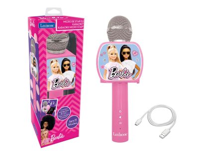 Lexibook Bezdrátový karaoke mikrofon Barbie s držákem na telefon