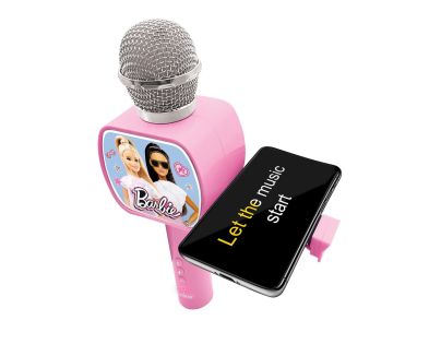 Lexibook Bezdrátový karaoke mikrofon Barbie s držákem na telefon