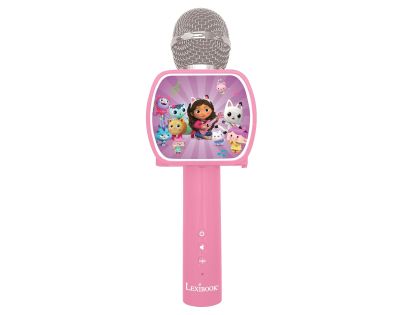 Lexibook Bezdrátový karaoke mikrofon Gábinin kouzelný domek s držákem na telefon