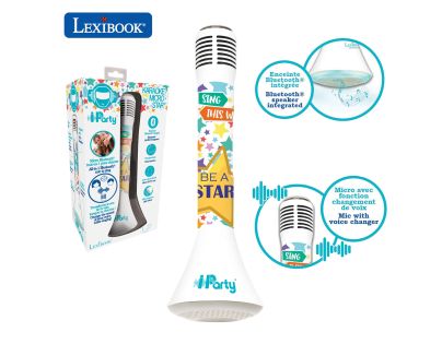 Lexibook Bezdrátový karaoke mikrofon iParty s vestavěným reproduktorem a světelnými efekty