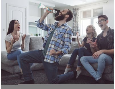 Lexibook Bezdrátový karaoke mikrofon iParty s vestavěným reproduktorem a světelnými efekty