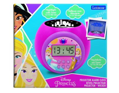 Lexibook Budík Disney princezny se stropním projektorem