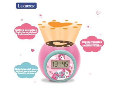 Lexibook Budík jednorožec se stropním projektorem