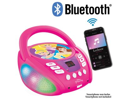 Lexibook CD přehrávač Disney princezny s bluetooth a světelnými efekty