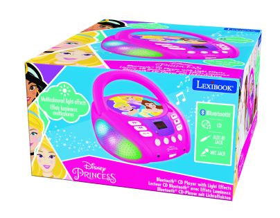 Lexibook CD přehrávač Disney princezny s bluetooth a světelnými efekty