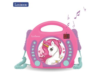 Lexibook CD přehrávač Jednorožec se 2 mikrofony