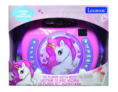 Lexibook CD přehrávač Jednorožec se 2 mikrofony