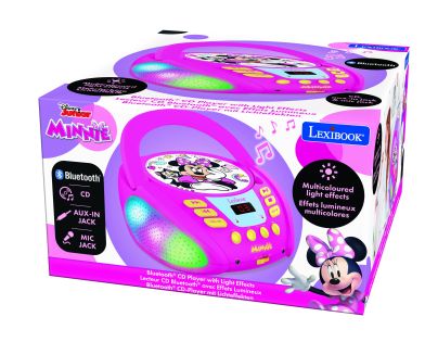 Lexibook CD přehrávač Minnie s bluetooth a světelnými efekty