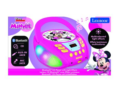 Lexibook CD přehrávač Minnie s bluetooth a světelnými efekty