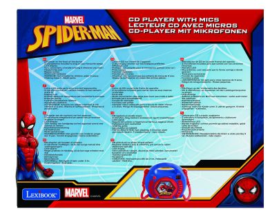 Lexibook CD přehrávač Spiderman se 2 mikrofony
