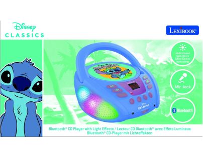 Lexibook CD přehrávač Stitch s bluetooth a světelnými efekty