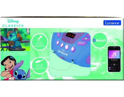 Lexibook CD přehrávač Stitch s bluetooth a světelnými efekty