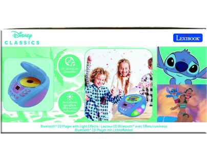 Lexibook CD přehrávač Stitch s bluetooth a světelnými efekty