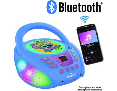 Lexibook CD přehrávač Stitch s bluetooth a světelnými efekty