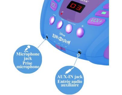 Lexibook CD přehrávač Stitch s bluetooth a světelnými efekty