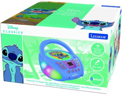 Lexibook CD přehrávač Stitch s bluetooth a světelnými efekty