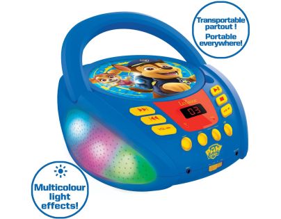 Lexibook CD přehrávač Tlapková patrola s bluetooth a světelnými efekty