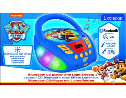 Lexibook CD přehrávač Tlapková patrola s bluetooth a světelnými efekty