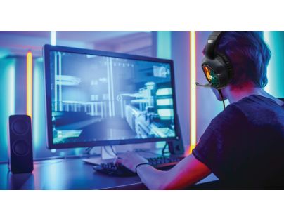 Lexibook Drátová herní sluchátka Harry Potter s mikrofonem a světelnými efekty