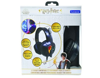 Lexibook Drátová herní sluchátka Harry Potter s mikrofonem a světelnými efekty