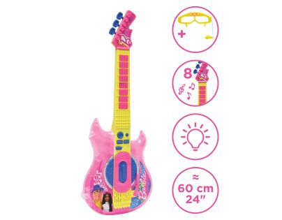 Lexibook Elektronická svítící kytara Barbie + brýle s mikrofonem