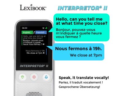 Lexibook Hlasový překladač do 137 jazyků s umělou inteligencí a kamerou