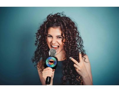 Lexibook iParty bezdrátový karaoke mikrofon s vestavěným reproduktorem a světelnými efekty