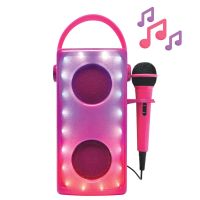 Lexibook iParty bluetooth reproduktor růžový s mikrofonem a světelnými efekty 3